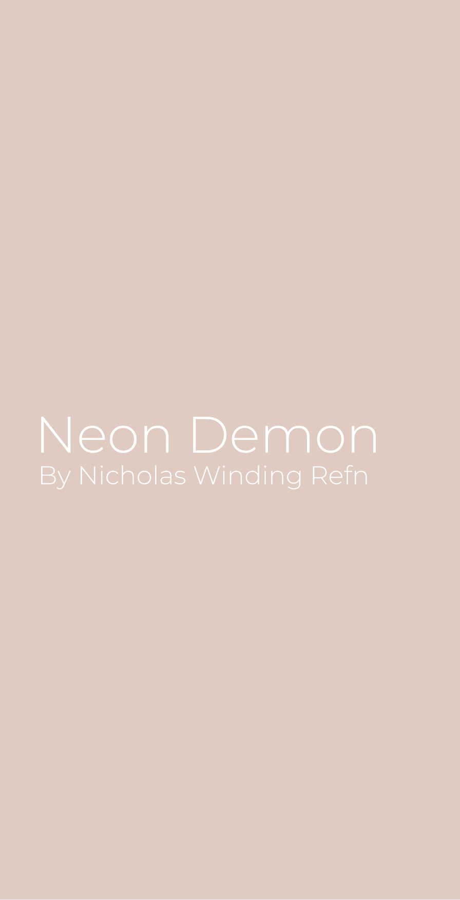 Neon Demon Experimental Film Poster پوستر تجربی فیلم Neon Demon